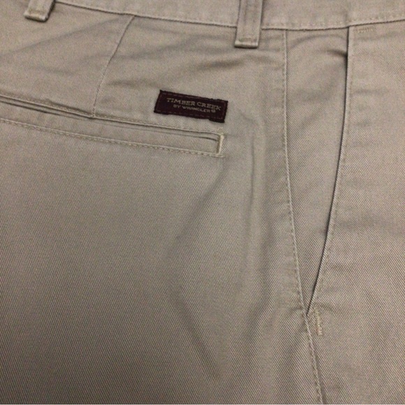 Timber Creek Wrangler Mens Size 40 Tan Khaki Chino Shorts Zip Fly - Picture 4 of 14